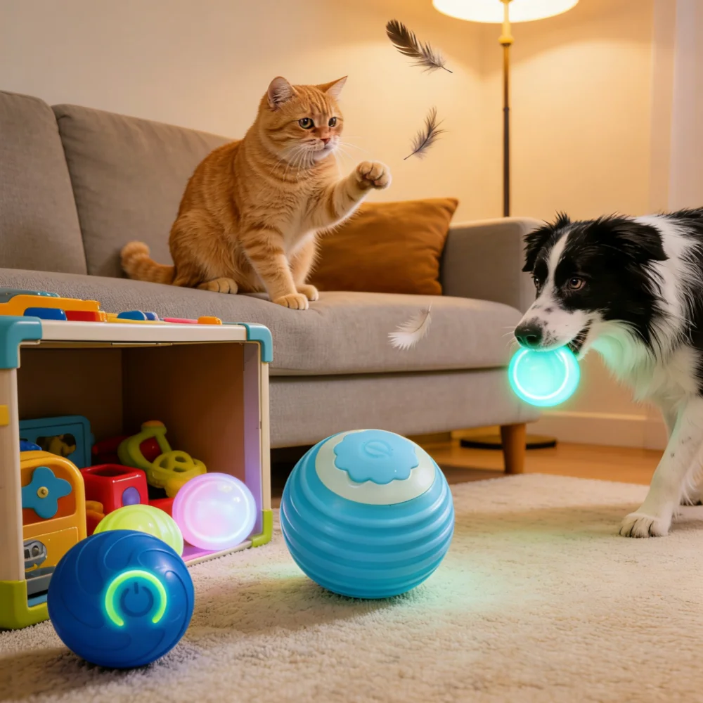 New Cat Interactive Ball Toy,Automatic Rolling Cat Ball Rechargeable,Smart Kitten Interactive Toy,Intelligent Balls Toy for Cat