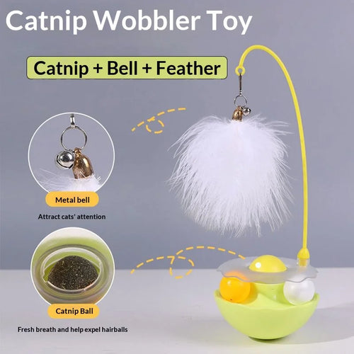EcoSpin™ | 360° Interactive Tumbler Ball with Natural Feathers