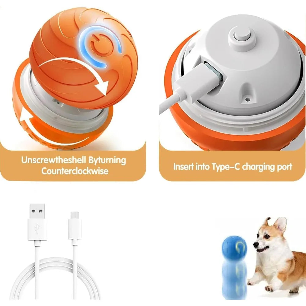 New Cat Interactive Ball Toy,Automatic Rolling Cat Ball Rechargeable,Smart Kitten Interactive Toy,Intelligent Balls Toy for Cat
