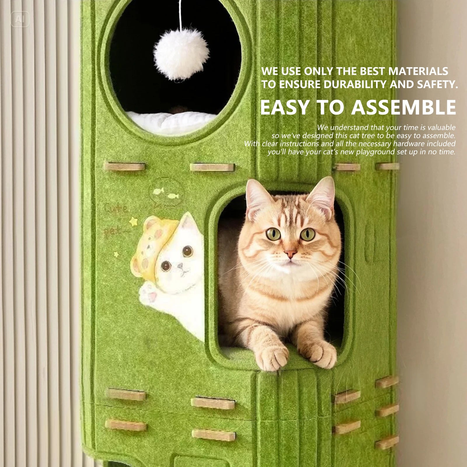 Multi-Layer Cat Nest Cat Climbing Frame Integrated Closed Security Cat Sleeping Nest Scratch-Resistant Wear-Resistant Four-Seas